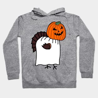 FRONT and BACK Halloween Horror Thanksgiving Turkey Hoodie